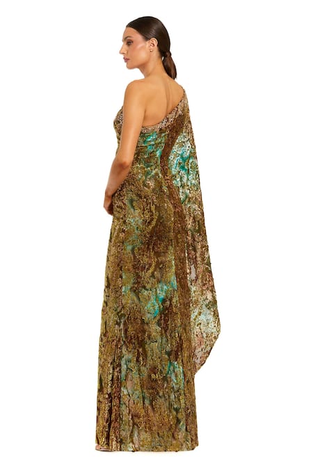 Mac Duggal Rhinestones One Shoulder Gown  