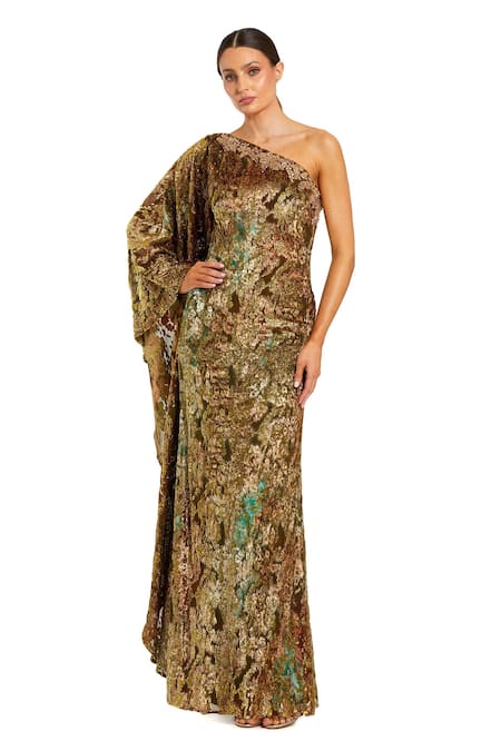 Mac Duggal Rhinestones One Shoulder Gown  