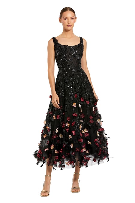 Mac Duggal 3D Flower Applique Dress 