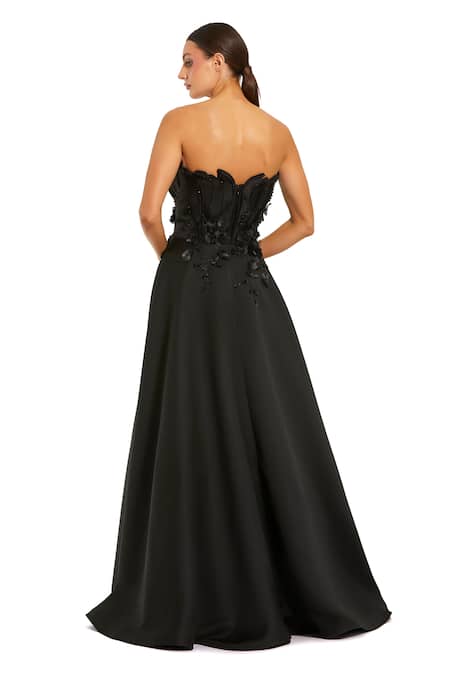 Mac Duggal Hand Sewn 3D Floral Applique Gown 