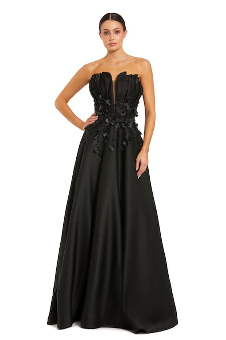 Mac Duggal Hand Sewn 3D Floral Applique Gown 