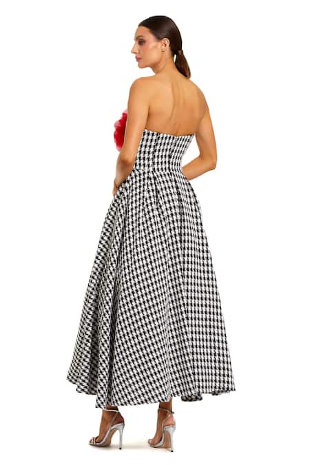Mac Duggal Houndstooth Pattern Dress 