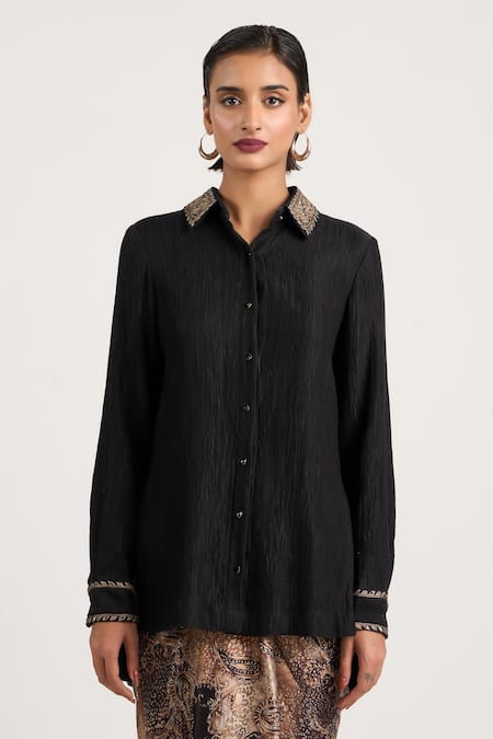 Ott Embroidered Silk Shirt 