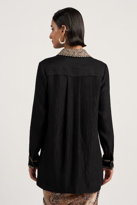 Ott Embroidered Silk Shirt 