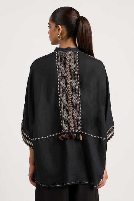 Ott Tribal Kimono Linen Shirt 