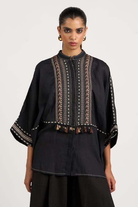 Ott Tribal Kimono Linen Shirt 