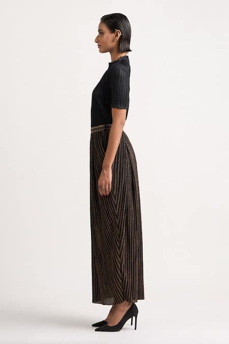 Buy Ott Black Polyester Zari Long Cocktail Skirt Online at Aza Fashions Buy_Ott_Black Polyester Zari Long Cocktail Skirt _Online_at_Aza_Fashions