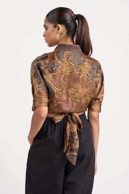 Ott Vintage Paisley Wrap Top 