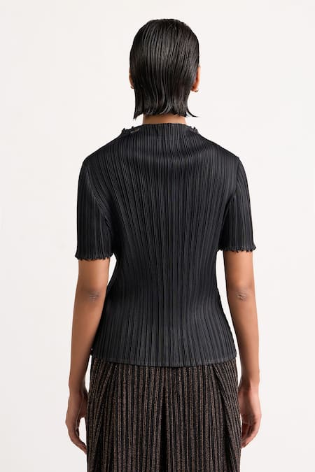 Ott Beaded Crinkle Top 