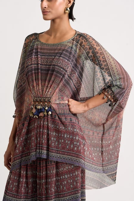 Buy Ott Multi Color Polyester Tassels Collage Print Trouser Online at Aza Fashions Buy_Ott_Multi Color Polyester Tassels Collage Print Trouser _Online_at_Aza_Fashions