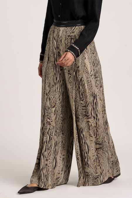 Buy_Ott_Black Silk The Tribal Tailored Trouser _Online_at_Aza_Fashions