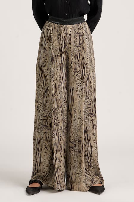 Shop_Ott_Black Silk The Tribal Tailored Trouser _Online_at_Aza_Fashions