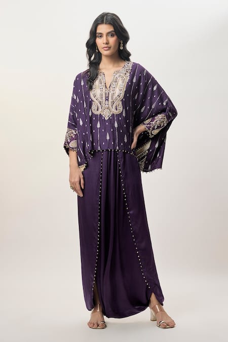 Payal Singhal Zaya Embroidered Top & Dhoti Skirt Set 