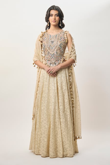 Payal Singhal Yasna Mukaish Jaal Lehenga Set 