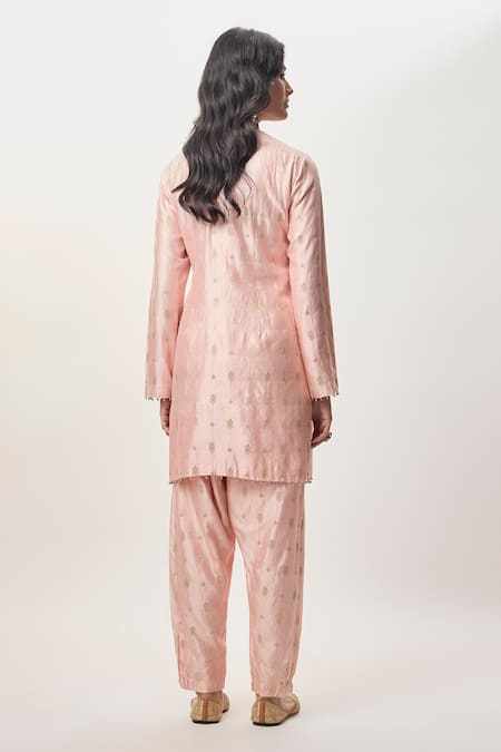 Payal Singhal Farnaz Blush Embroidered Yoke Kurta Set 