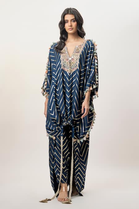 Payal Singhal Raniya Embroidered Kaftan & Jogger Pant Set 