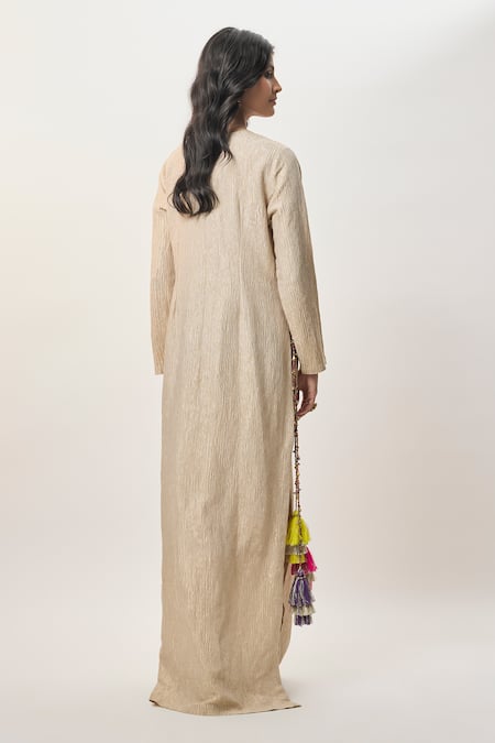 Payal Singhal Nouriya Gold Crushed Tissue Beyza Kaftan 