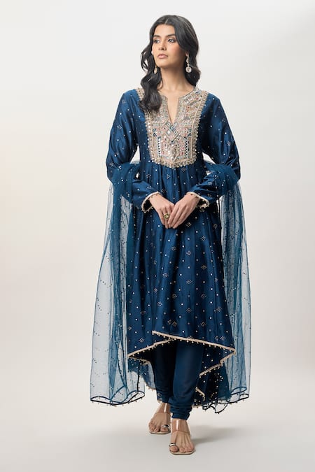 Payal Singhal Ria Silkmul Embroidered Anarkali Set 
