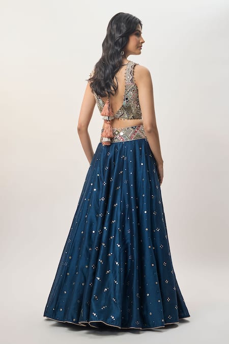 Payal Singhal Mahnaz Mukaish Work Lehenga Set 