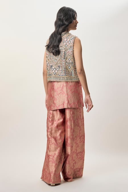 Payal Singhal Iza Stone Embroidered Waistcoat Pant Set 