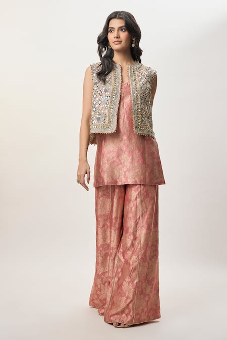 Payal Singhal Iza Stone Embroidered Waistcoat Pant Set 