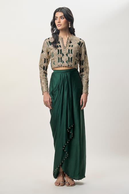 Payal Singhal Sia Embroidered Choli & Dhoti Skirt Set 