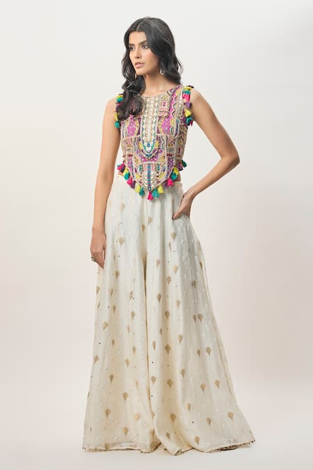 Payal Singhal Fez Embroidered Blouse & Sharara Set 