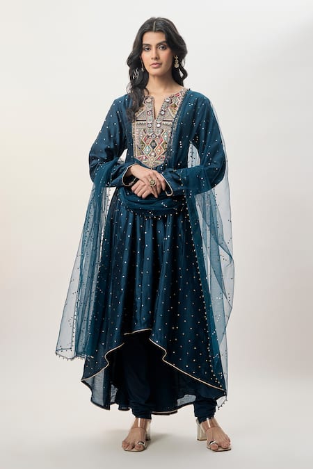 Payal Singhal Zarrin Mukaish Silkmul Embroidered Anarkali Set 