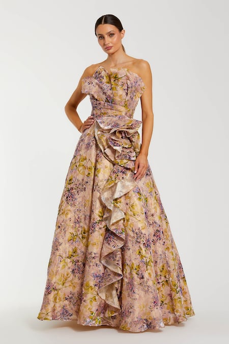 Mac Duggal Rosette Pattern Gown 