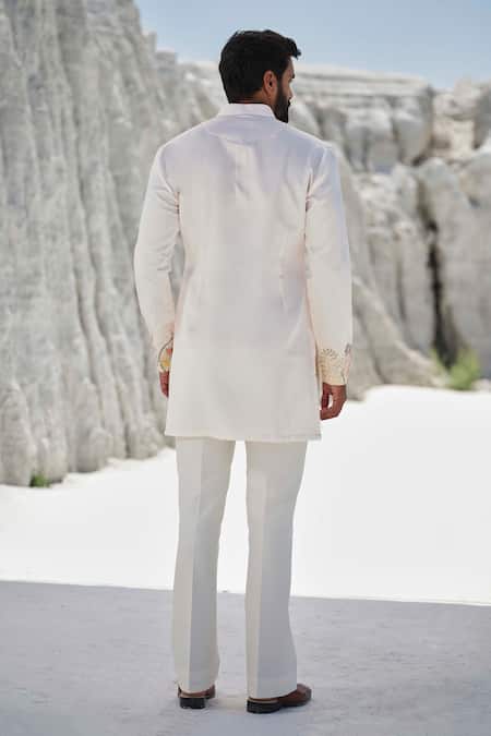 Amrit Dawani Embroidered Modal Silk Kurta & Trouser Set 