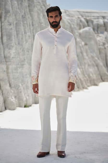 Amrit Dawani Embroidered Modal Silk Kurta & Trouser Set 
