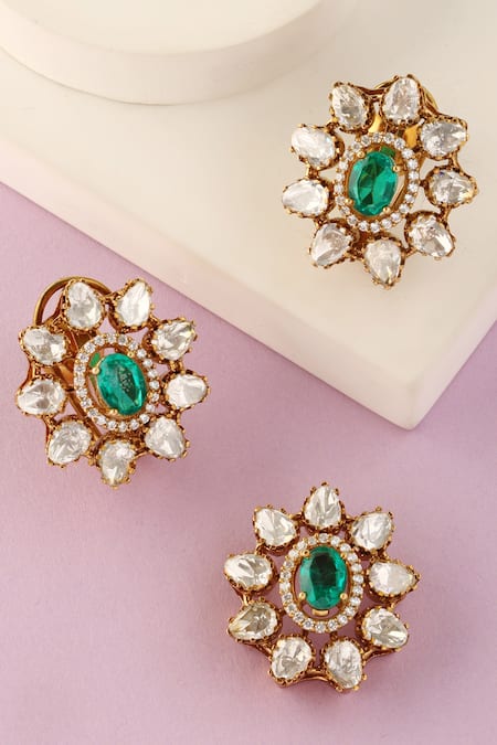 Mero Jewellery Handmade Floral Pendant & Earrings Set 