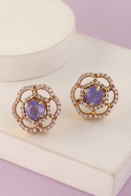 Mero Jewellery Floral Carved Pendant & Earrings Set 