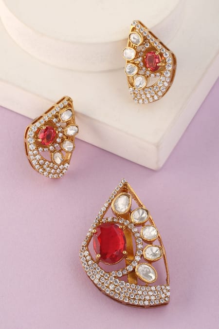 Mero Jewellery Handmade 92.5 Silver Pendant & Earrings Set 