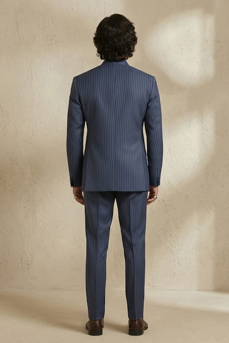 Bubber Couture Pinstriped Classic Bandhgala Set 