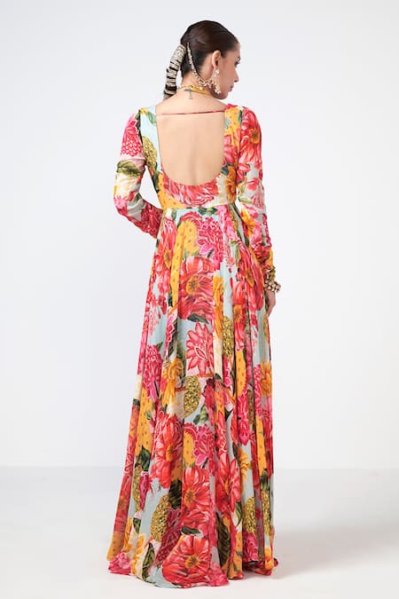 Rishi and Vibhuti Bagh Print Anarkali With Dupatta 