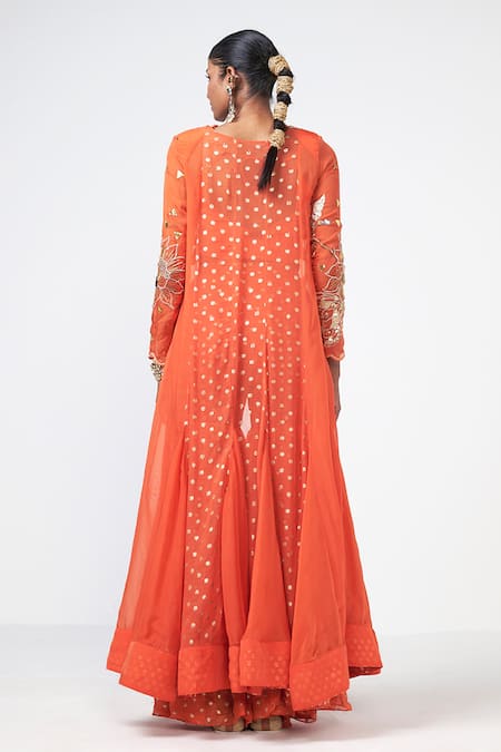 Rishi and Vibhuti Dhadak Cutwork Embroidered Cape Pant Set 