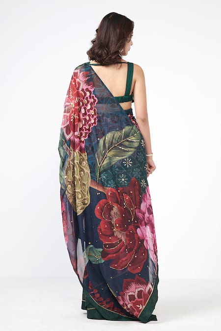 Rishi and Vibhuti Corbet Glam Wrap Printed Saree 