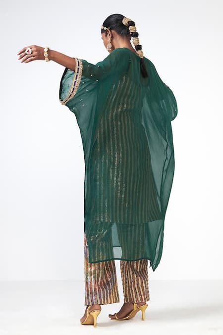 Rishi and Vibhuti Floral Embroidered Kurta & Pant Set 