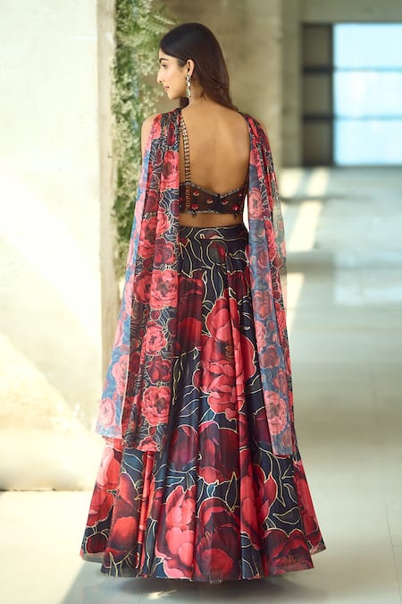 Samyukta Singhania Rose Pattern Lehenga Set 
