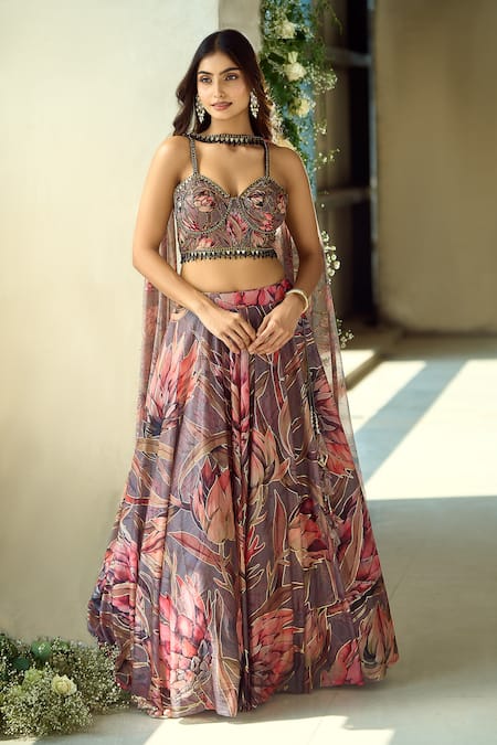 Samyukta Singhania Handwork Printed Lehenga Set  