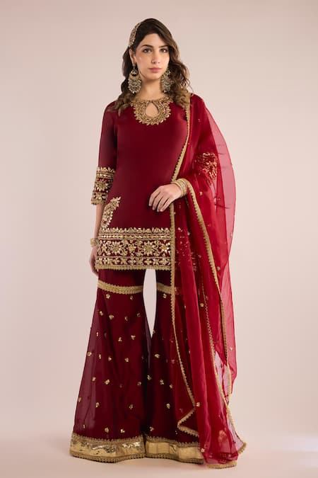 saina kapoor Embroidered Kurta Sharara Set 