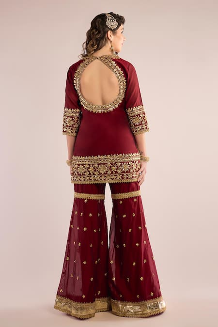 saina kapoor Embroidered Kurta Sharara Set 