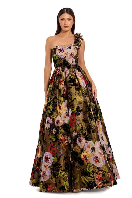 Mac Duggal 3D Floral Applique Gown 
