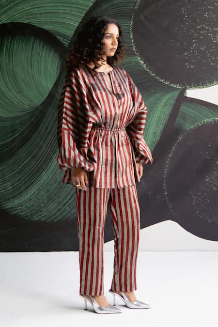 Esha Arora Striped Pattern Top & Pant Set 