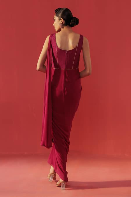 Rasasvada Embroidered Georgette Saree Gown 