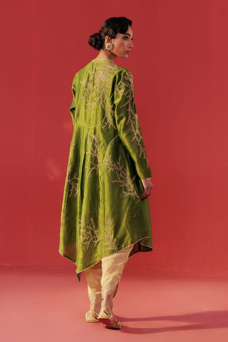 Rasasvada Chanderi Embroidered Kurta & Dhoti Pant Set 