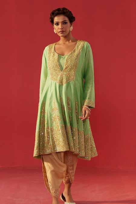 Rasasvada Chanderi Embroidered Anarkali Set 