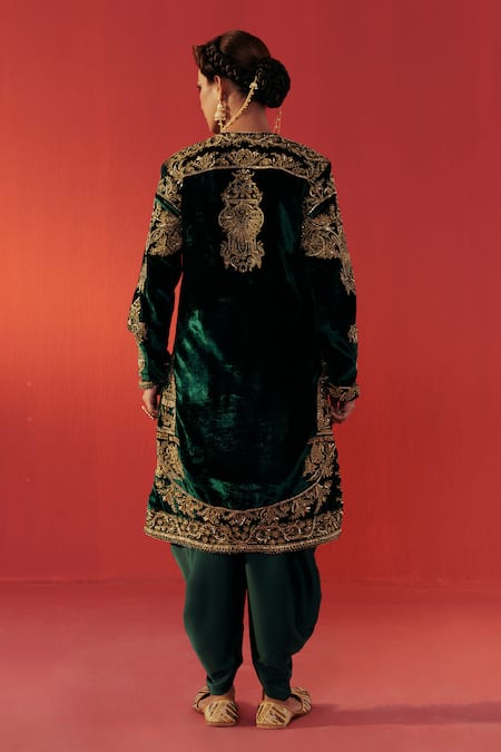 Rasasvada Embroidered Velvet Kurta Set  
