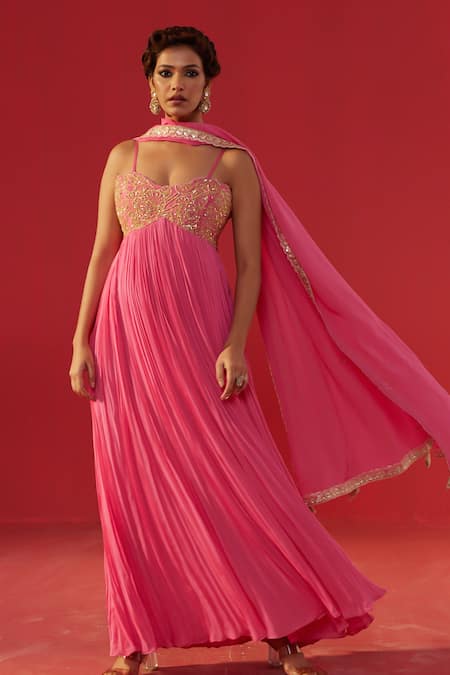 Rasasvada Gathered Embroidered Georgette Anarkali 